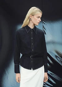 Denim shirt with seams