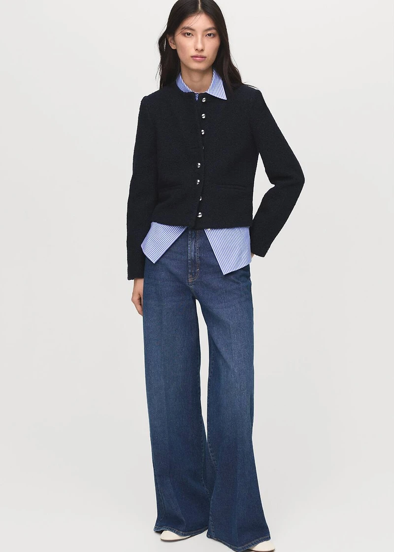 Bouclé jacket with jewel buttons