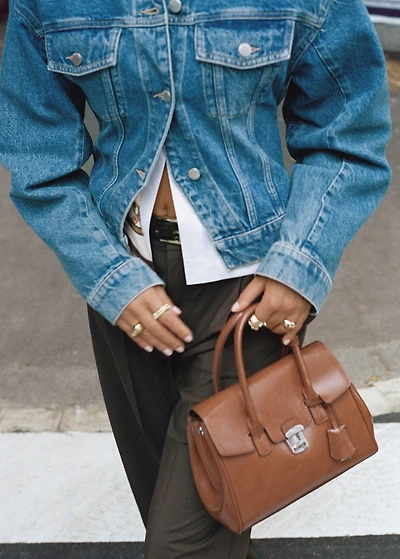 Small city handbag with flap