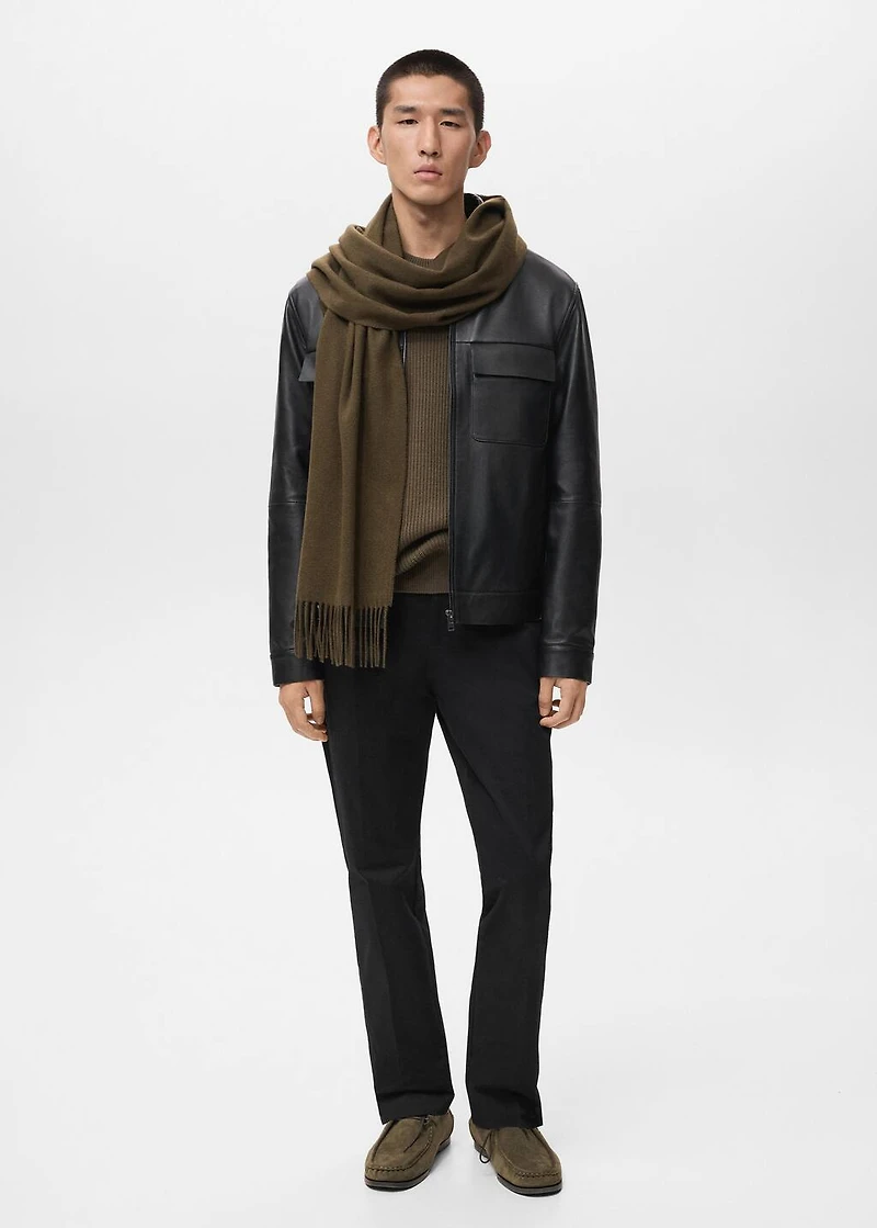 100% leather jacket with pockets