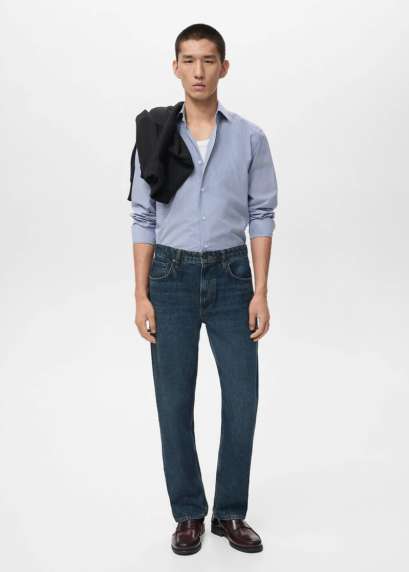 100% cotton striped slim-fit shirt