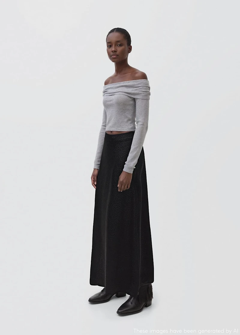 Long leopard-print skirt