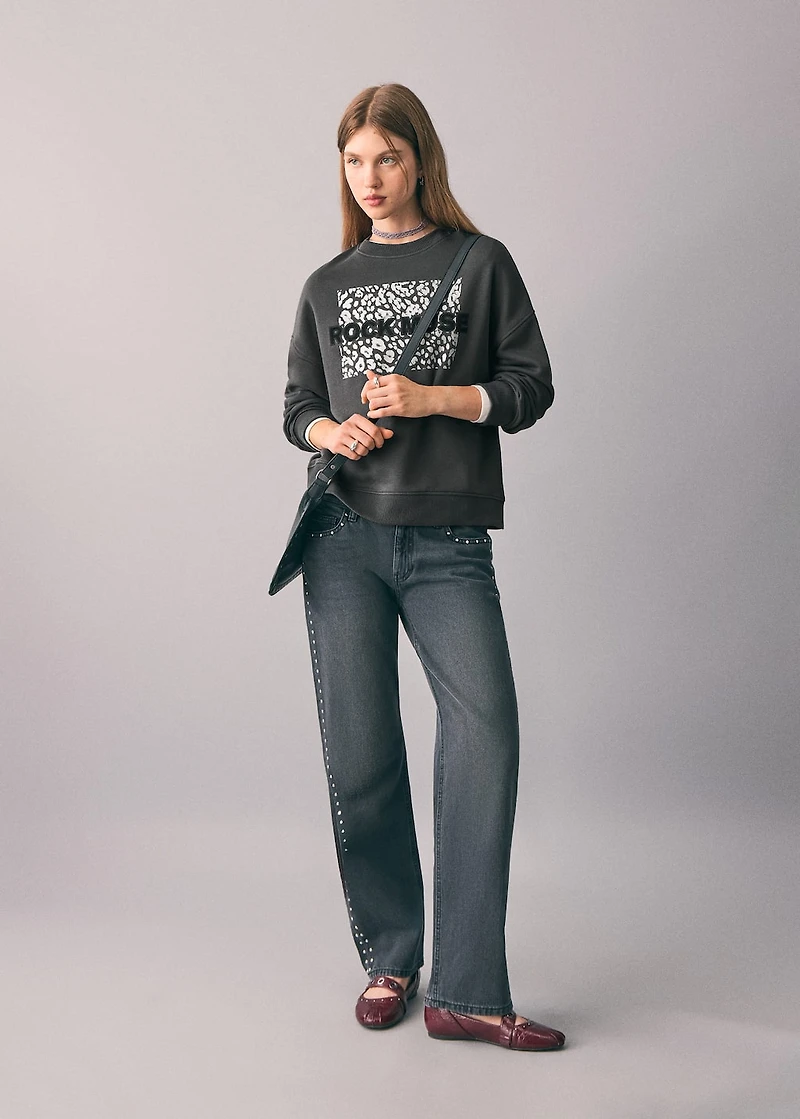 Printed cotton sweatshirt