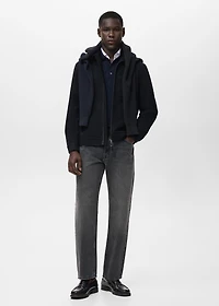 Wool-blend jacket with pocket