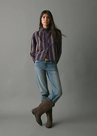 Striped blouse with embroidered details