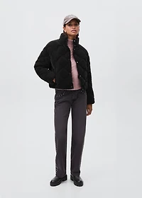 Waxed-effect padded anorak