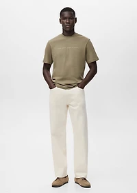 100% cotton t-shirt text