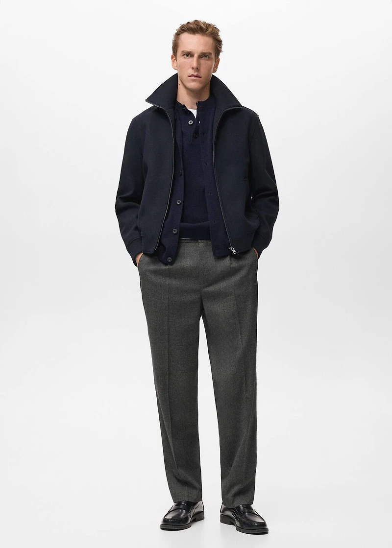Zip textured jacket