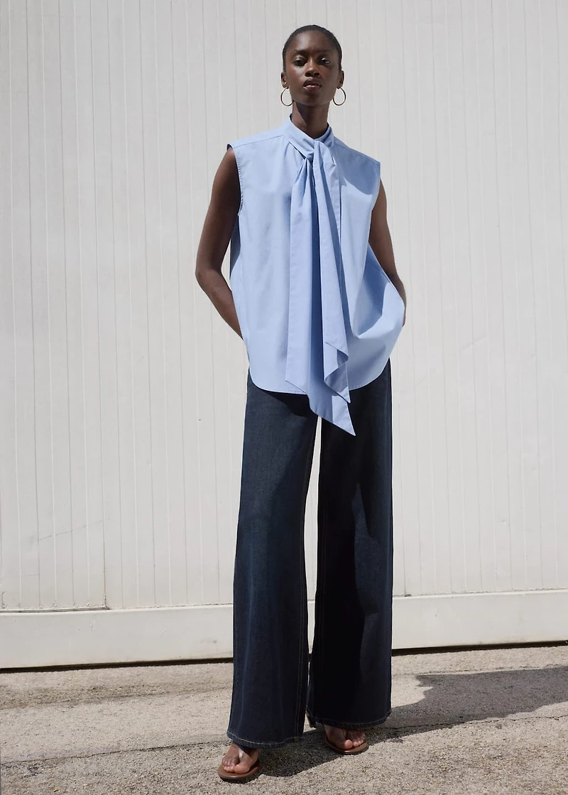 Tie-neck blouse
