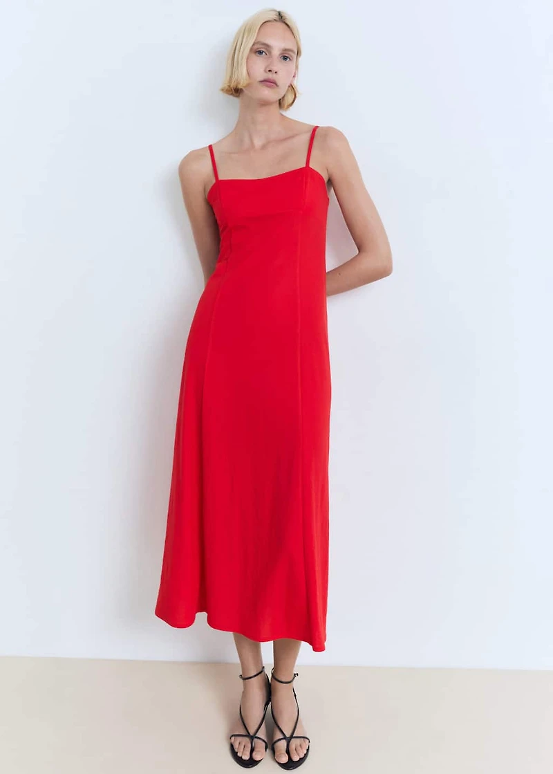 Midi-dress with bow on the back