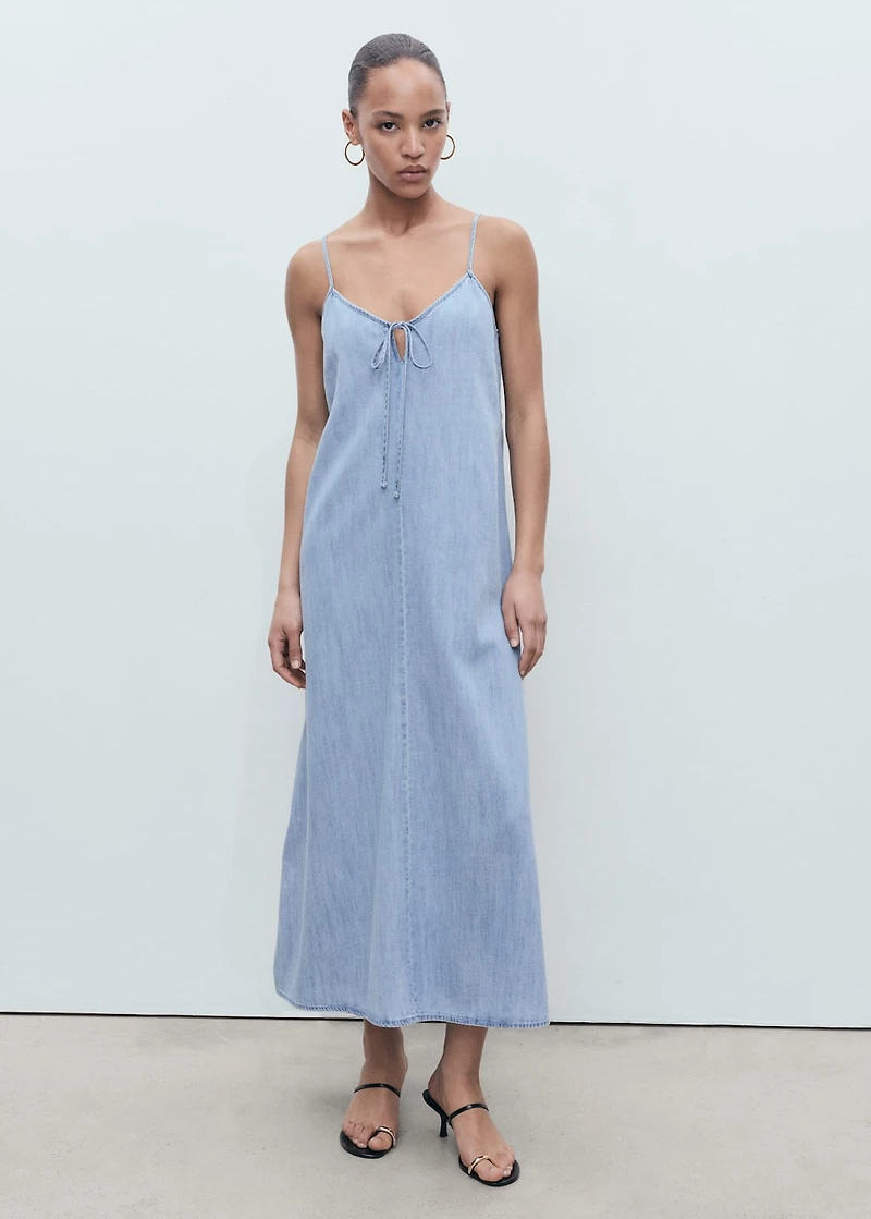 Strappy denim dress