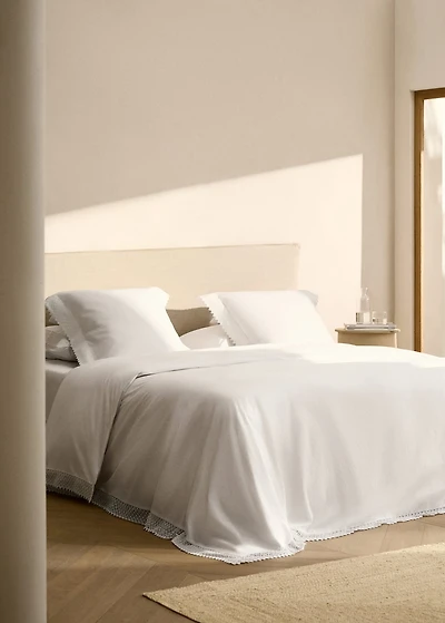 Duvet cover with lace detail for 150/160 cm bed