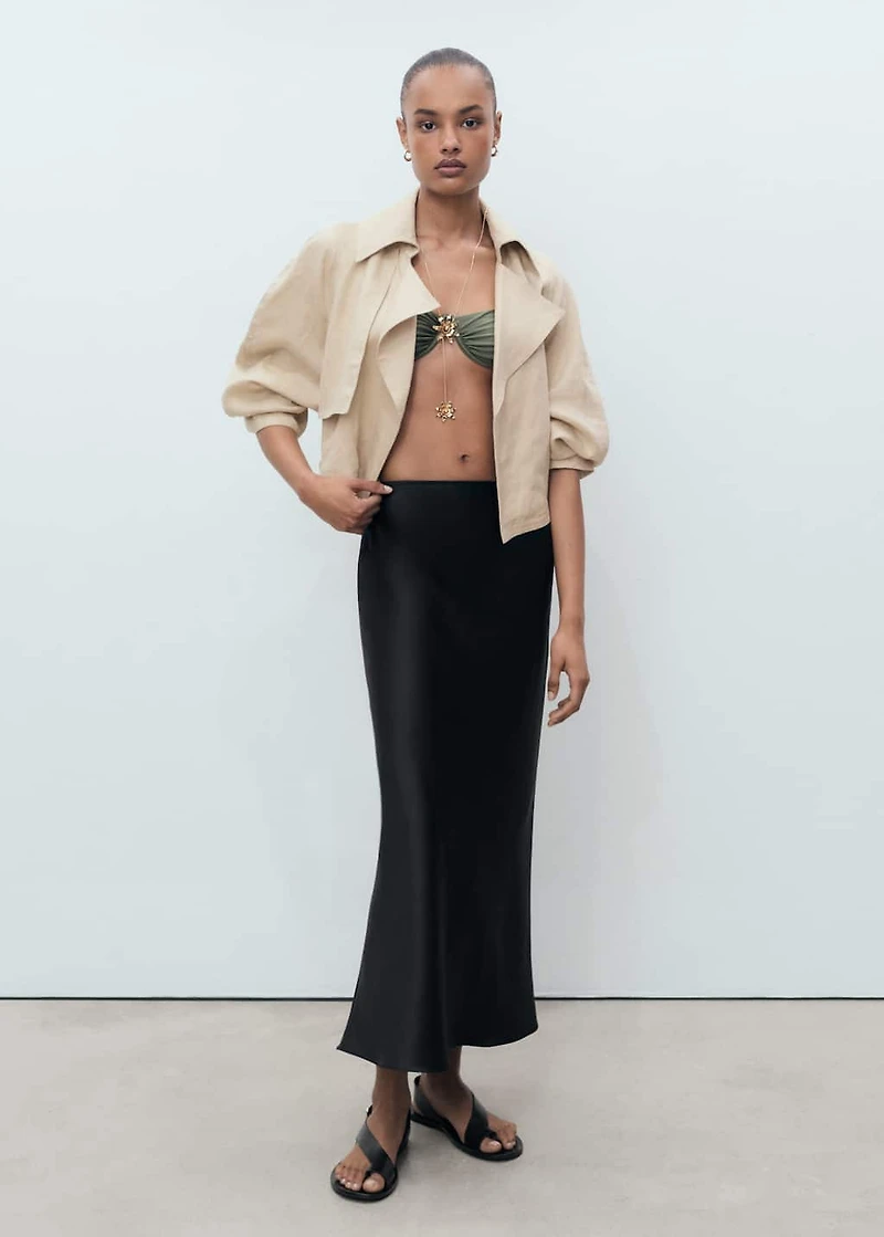 Satin long skirt