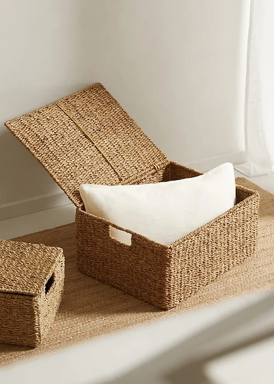 braided basket with handles