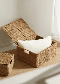 braided basket with handles
