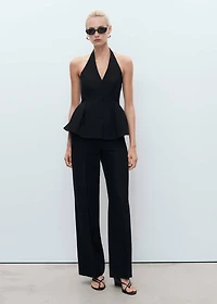 Halter-neck peplum vest