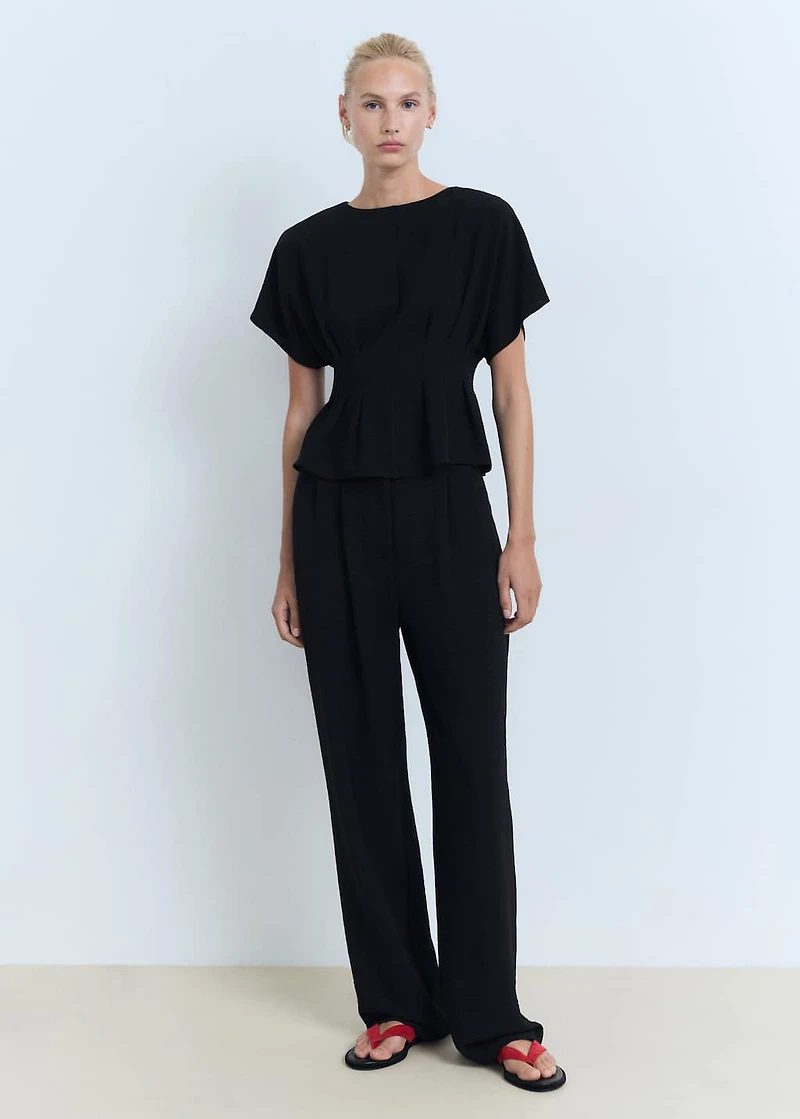 Fitted peplum blouse