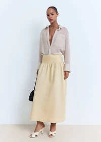 Midi-skirt with frayed ends
