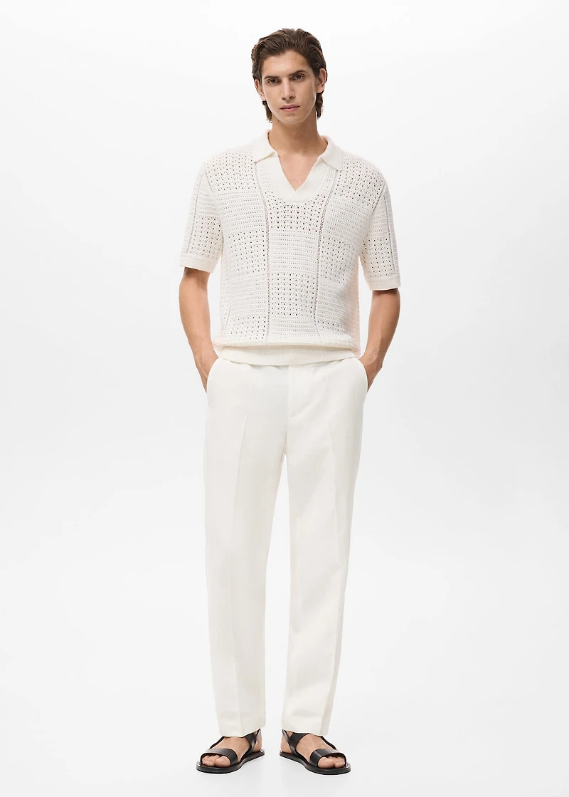 Straight-leg pants a linen and lyocell blend