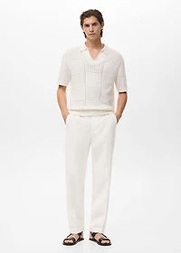 Straight-leg pants a linen and lyocell blend