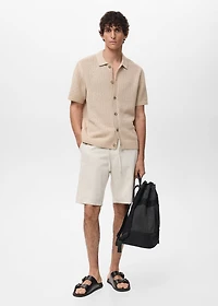 Openwork knitted shirt