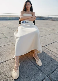 Leather ballet flats with crossed straps