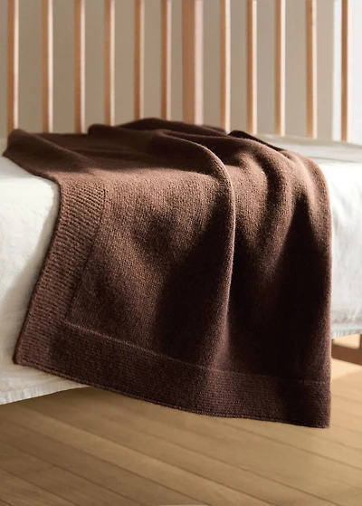 Wool openwork striped children’s blanket