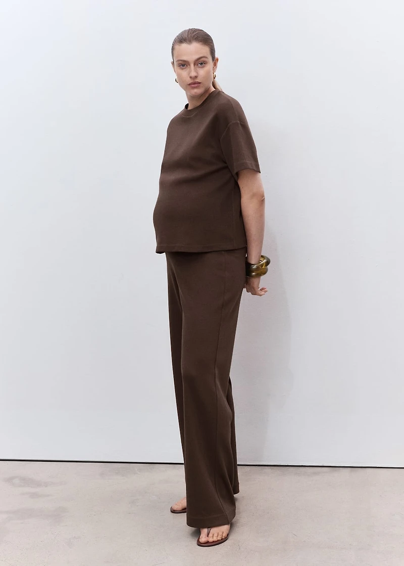 Straight cotton maternity pants