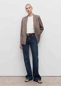 Micro-houndstooth double-breasted jacket