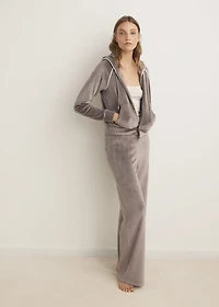 Velour sweatshirt with soft touch