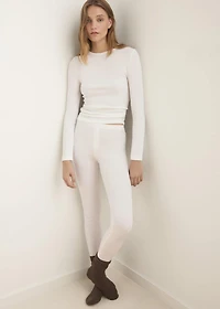 Rib-knit round-neck t-shirt