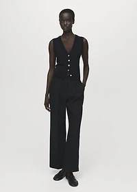 Straight-fit pleated pants