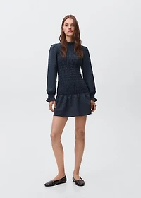 Gathered checked dress