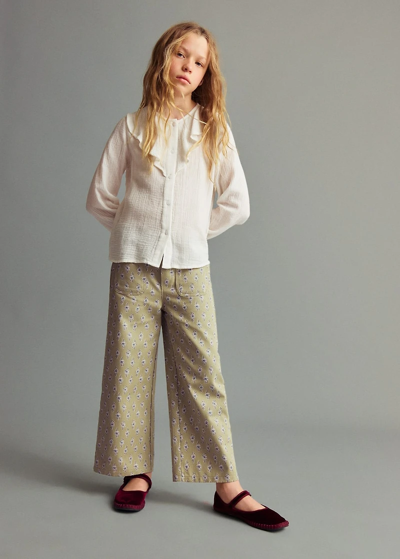 Flower culottes pants