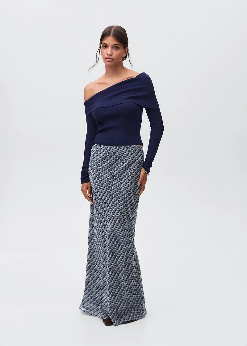 Printed long skirt