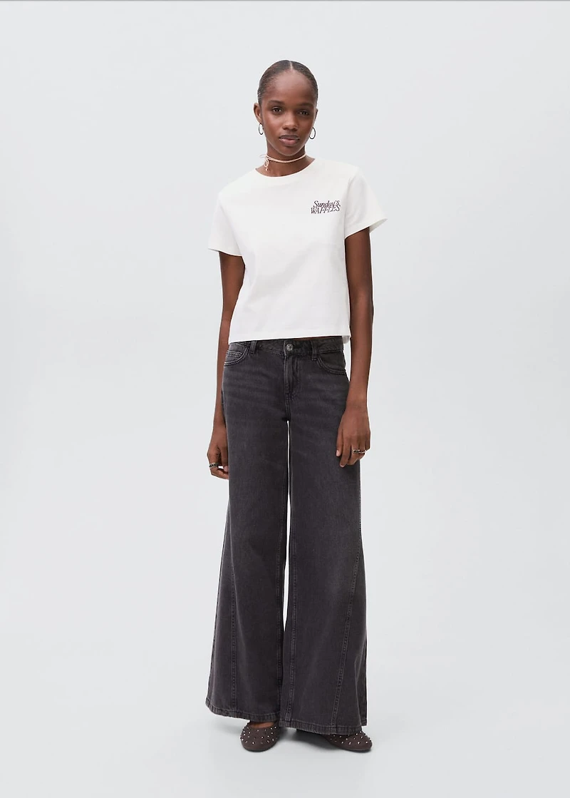 Printed cotton-blend t-shirt