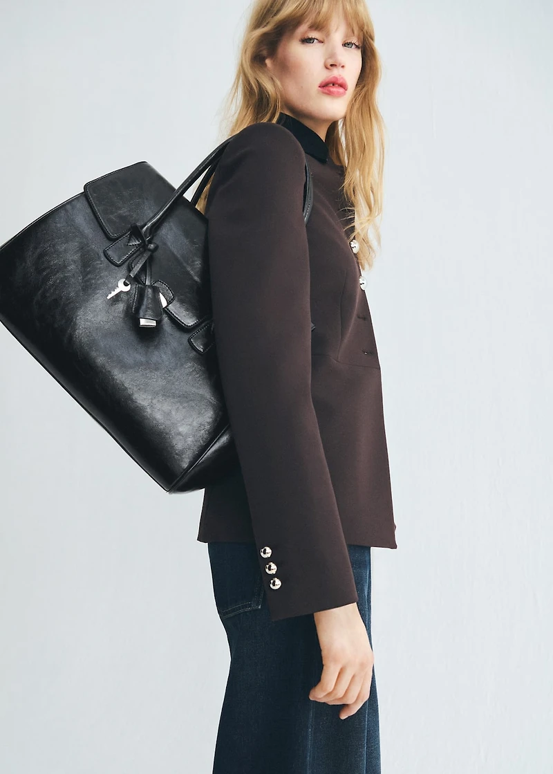 Medium city handbag with flap