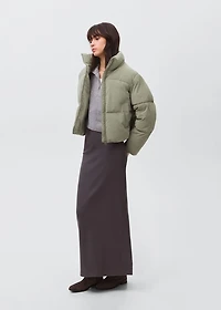 Waxed-effect padded anorak