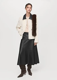 Leather-effect midi-skirt