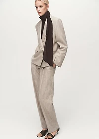 Pinstripe wool suit pants