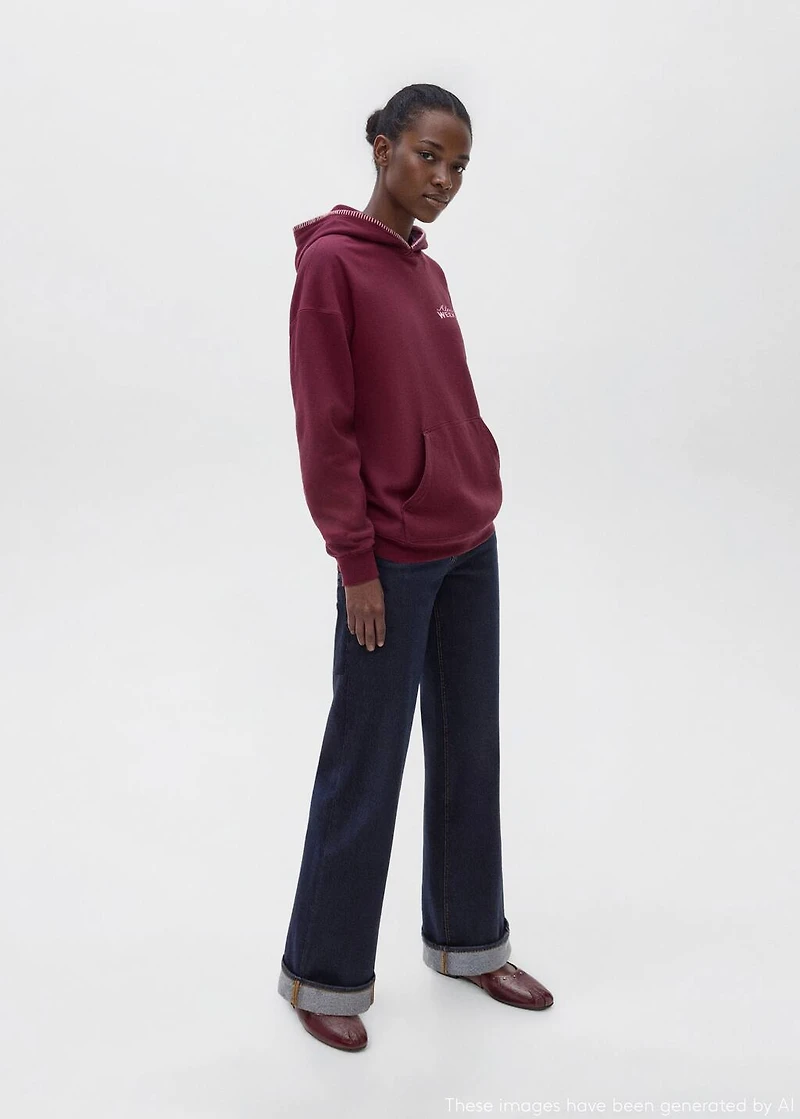 Embroidered hooded sweatshirt