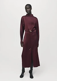 Belt satin dress