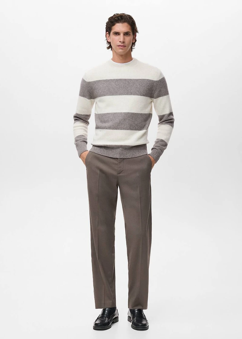 Striped Wool Blend Sweater