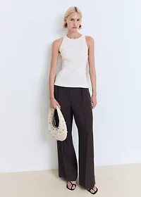 Fitted halter-neck blouse