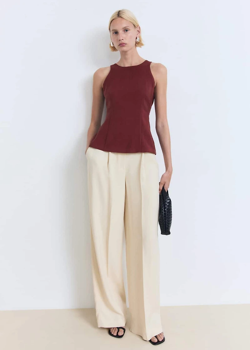 Fitted halter-neck blouse