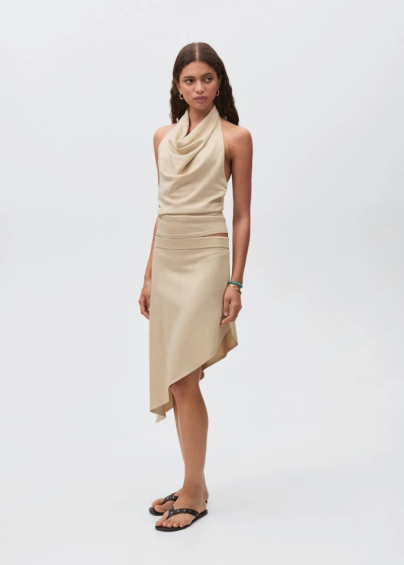 Asymmetrical lurex skirt