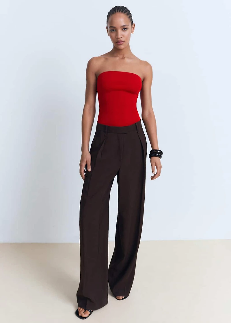 Strapless fitted top