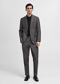 Slim-fit cotton poplin suit shirt