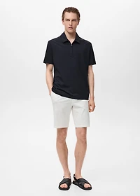 Zip neck polo shirt