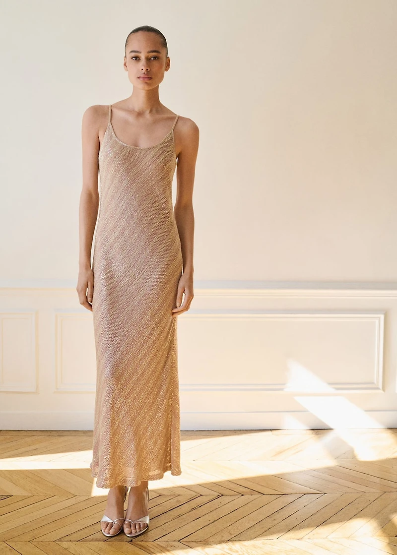 Scoop-back sequin dress